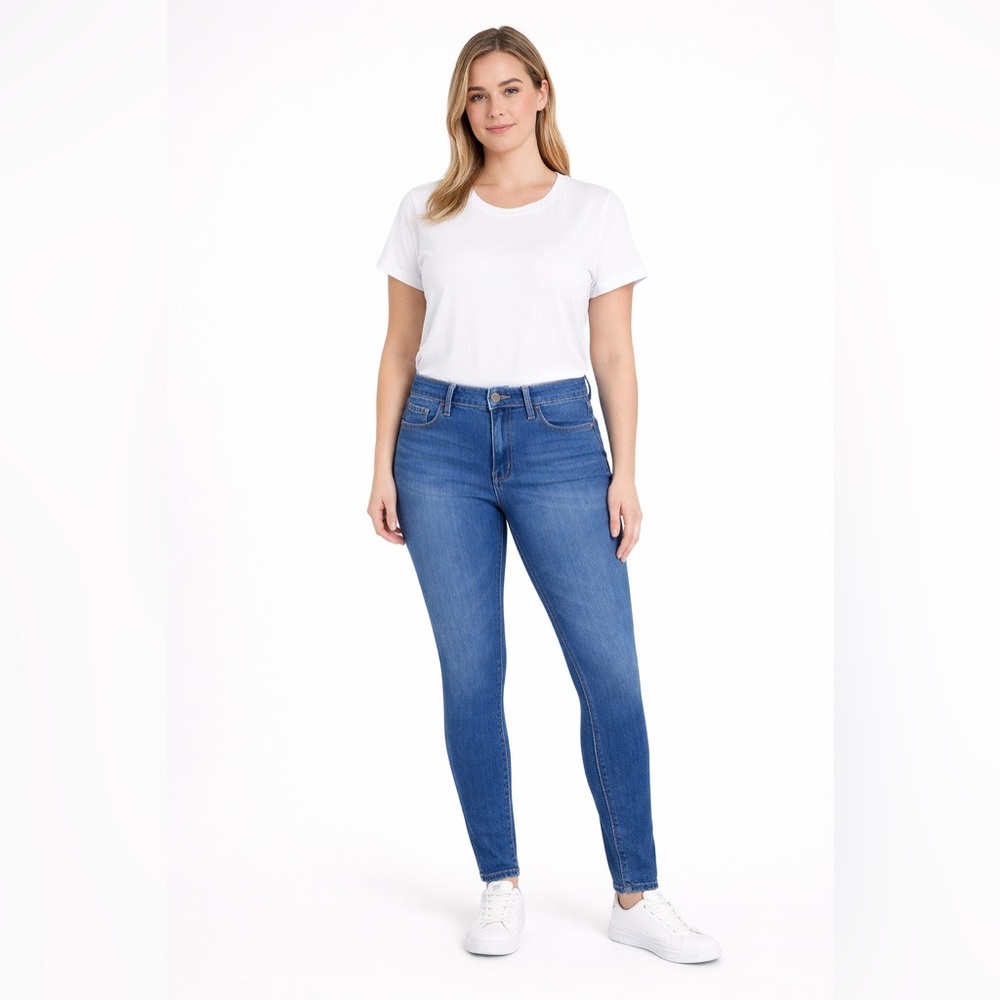 Old Navy Mid-Rise 24/7 Rockstar Super Skinny‎ Jeans Blue Size 4 Tall